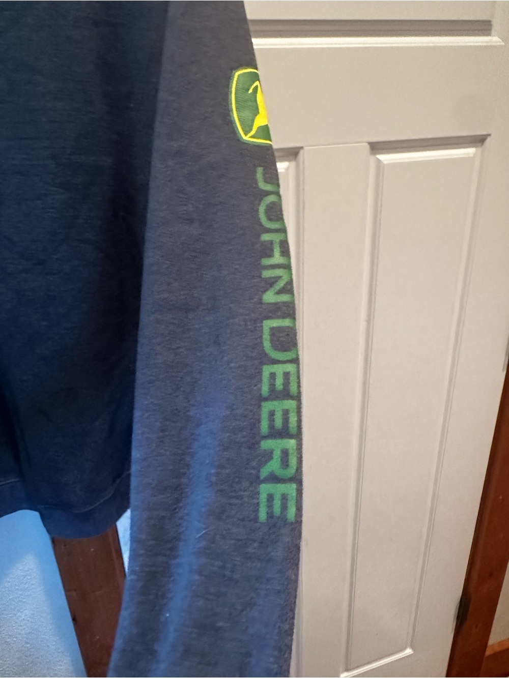 John Deere Navy Blue Shirt with Yellow-Green Logo